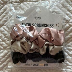 Shine Satin Scrunchies Set. NWT. Set of 3